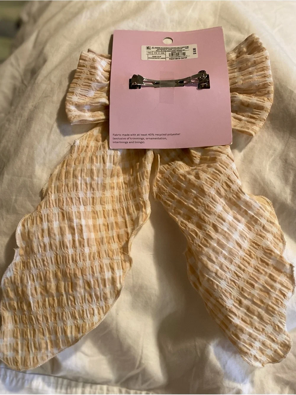 wild fable Yellow Gingham Ribbon Bow Hair Clip